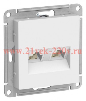 Розетка двойная компьютерная RJ45+RJ45 кат.5E SE AtlasDesign, лотос [уп 5 шт]