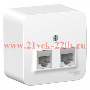 Розетка 2-ая компьютерная RJ45 кат.5E Blanca Schneider Electric белая изол.пластина