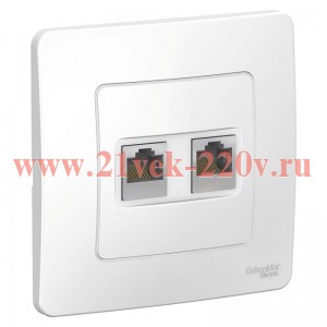 Розетка двойная компьютерная RJ45, категория 5E с/у Blanca Systeme Electric белый