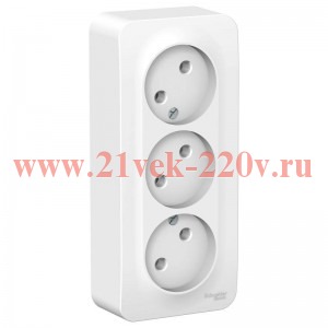 Розетка 3-ая без заземления без шторок Blanca Schneider Electric 16А 250В белая изол.пластина