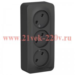 Розетка 3-ая без заземления без шторок Blanca Schneider Electric 16А 250В антрацит изол.пластина