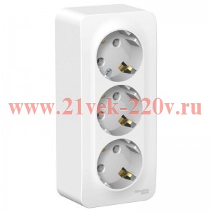 Розетка 3-ая с заземлением без шторок Blanca Schneider Electric 16А 250В белая изол.пластина