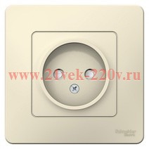 Розетка без заземления 2Р со шторками 16А, 250В с/у Blanca Systeme Electric молочный