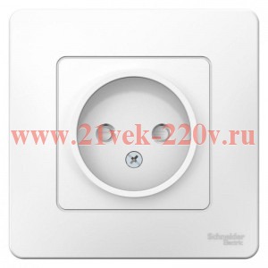 Розетка без заземления 2Р со шторками 16А, 250В с/у Blanca Systeme Electric белый