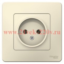 Розетка без заземления 2Р без шторок 16А, 250В с/у Blanca Systeme Electric молочный