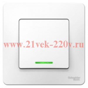 Переключатель 1-клавишный с подсветкой с/у Blanca Systeme Electric 10А 250В белый