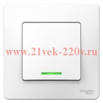 Выключатель 1-клавишный с подсветкой с/у Blanca Systeme Electric 6А 250В белый