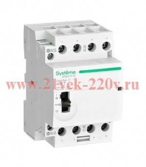 Контактор City9 Set модульный 40A 4НО 4P 230В с ручным управлением Systeme Electric