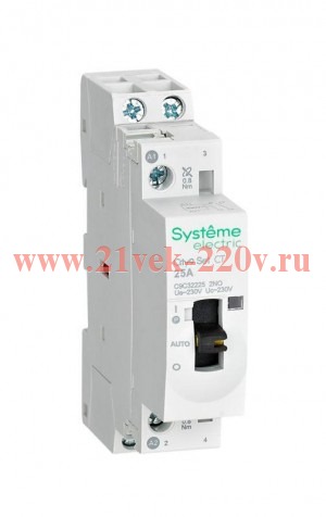 Контактор City9 Set модульный 25A 2НО 2P 230В с ручным управлением Systeme Electric