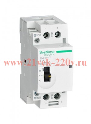 Контактор City9 Set модульный 63A 2НО 2P 230В с ручным управлением Systeme Electric