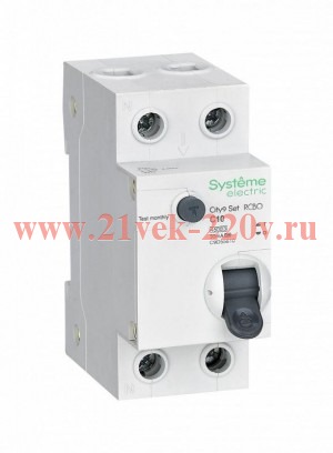 Дифференциальный автомат Systeme Electric City9 Set 1П+Н 10А 30мА C тип A 4,5кА 2 модуля (дифавтомат, АВДТ)