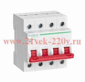 Выключатель нагрузки (модульный рубильник) City9 Set 4П 40А 400В Systeme Electric