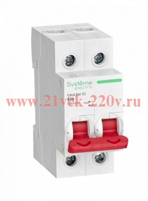 Выключатель нагрузки (модульный рубильник) City9 Set 2П 63А 400В Systeme Electric