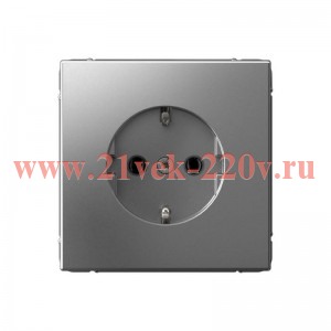 Розетка ArtGallery 2P+E 16А сталь Systeme Electric