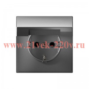 Розетка ArtGallery 2P+E 16А со шторками и крышкой IP20 сталь Systeme Electric