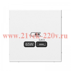 Зарядка USB ArtGallery тип-C 65Вт QC PD белая Systeme Electric