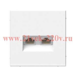 Розетка двойная компьютерная RJ45+RJ45 ArtGallery категория 6А белая Systeme Electric