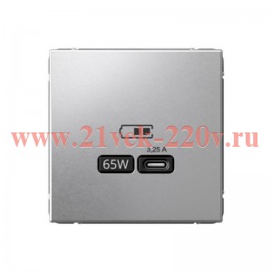 Зарядка USB ArtGallery тип-C 65Вт QC PD алюминий Systeme Electric