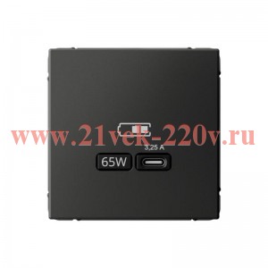 Зарядка USB ArtGallery тип-C 65Вт QC PD базальт Systeme Electric