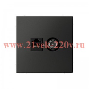 Розетка двойная TV+RJ45 ArtGallery категория 5Е базальт Systeme Electric