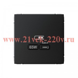 Зарядка USB ArtGallery тип-C 65Вт QC PD карбон Systeme Electric