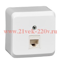 Розетка компьютерная RJ45 кат.5E Этюд белая [уп 17 шт]