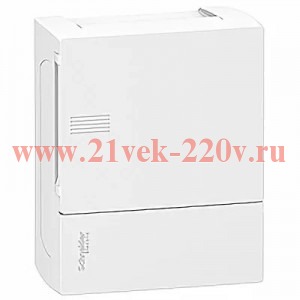 Бокс навесной Schneider Electric Mini Pragma 6 модулей с белой дверью с клемниками N+PE