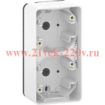 Коробка вертикальная 2 поста накладного монтажа Mureva Styl IP55 Schneider Electric Белый