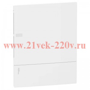 Бокс встраиваемый Schneider Electric Mini Pragma 24 модуля с белой дверью 2 шины N и PE