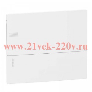 Бокс встраиваемый Schneider Electric Mini Pragma 12 модулей с белой дверью 2 шины N и PE