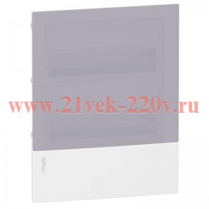 Бокс встраиваемый Schneider Electric Mini Pragma 24 модуля с дымчатой дверью 2 шины N и PE