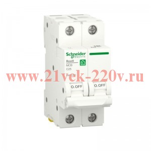 Автоматический выключатель Schneider Electric RESI9 2П 25А С 6кА 230В 2м (автомат)