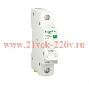 Автоматический выключатель Schneider Electric RESI9 1П 20А С 6кА 230В 1м (автомат)