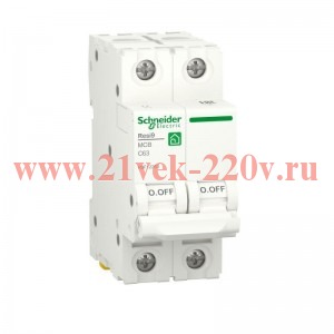 Автоматический выключатель Schneider Electric RESI9 2П 6А С 6кА 230В 2м (автомат)