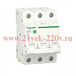 Автоматический выключатель Schneider Electric RESI9 3П 10А С 6кА 230В 3м (автомат)