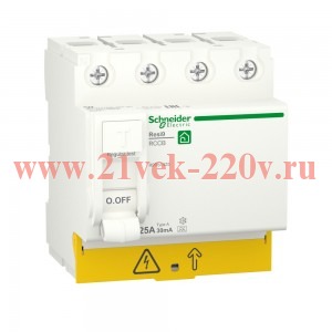 УЗО RESI9 4П 40А 100мА AC 230В Schneider Electric 4м