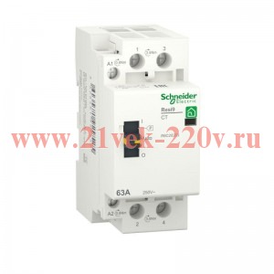 Модульный контактор с ручным управлением RESI9 Schneider Electric 63A 2НО 230B АС 50ГЦ 2м