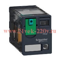 Миниатюрное реле Schneider Electric Zelio Relay RXM 4 контакта, светодиод 24В DC 6A