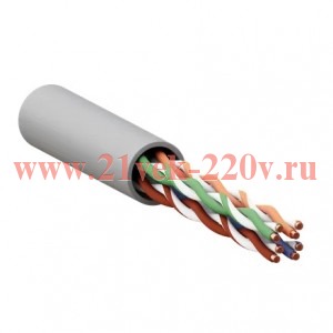 Кабель витая пара TERACOM Cat.5E U/UTP 4 пары solid оболочка PVC цвет серый (уп.305м) EKF TRC-5EUTP-