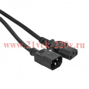 Кабель питания TERACOM для PDU C13 - C14 сеч. 3х1.5кв.мм 250В 10А 5.0м EKF TRC-PCA-C13-C14-5M