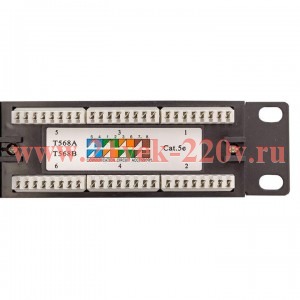 Патч-панель 19дюйм кат.5e 1U неэкранированная UTP 24 порта RJ-45 110 IDC TERACOM EKF TRC-PPNL-5EUTP-