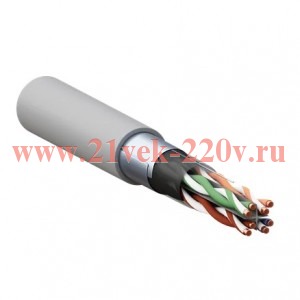 Кабель витая пара TERACOM PRO Cat.6 F/UTP 4 пары solid 23AWG оболочка LSZH нг(А)-HF сер. (уп.305м) E