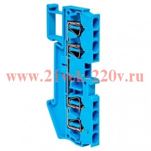 Колодка клеммная JXB-ST-2.5 31А 4 вывода пружинная син. PROxima EKF plc-jxb-st-2.5-4-blue