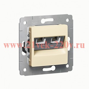 Информационная розетка RJ11+RJ45 - категория 6 UTP Legrand Cariva слоновая кость