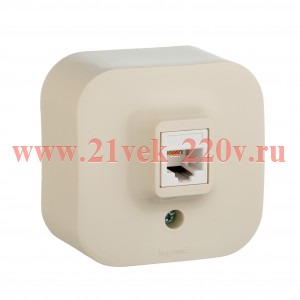 Розетка компьютерная Legrand Quteo RJ45 кат.5e UTP слоновая кость [уп 20шт] (бежевый)