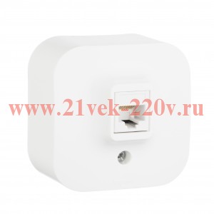 Розетка компьютерная Legrand Quteo RJ45 кат.5e UTP белая [уп 20шт]