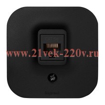 Розетка компьютерная Legrand Quteo RJ45 кат.5e UTP чёрный матовый