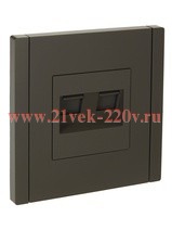 Розетка двойная RJ11+RJ45 кат.5E FORTE&PIANO FP335 серый IEK