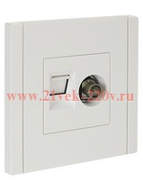 Розетка двойная TV+RJ45 кат.5E FORTE&PIANO FP236 белый IEK