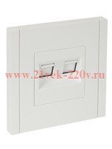 Розетка двойная RJ11+RJ45 кат.5E FORTE&PIANO FP235 белый IEK